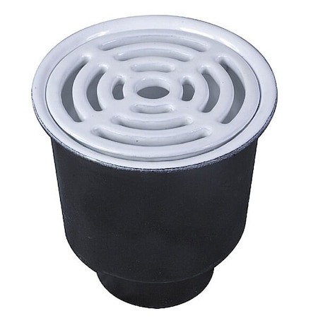 Watts 2 In No Hub Cast Iron Floor Sink Body, 8 In Round By 6 In Deep 8185077